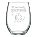 Funny Wine Glass with “It's Not Really Drinking Alone If The Dog Is Home” Saying, Classic, Stemless Wine Glass for Women and Men