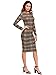 MakeMeChic Women's Elegant Long Sleeve Wear to Work Business Cocktail Pencil Dress, Multicoloured 1, L