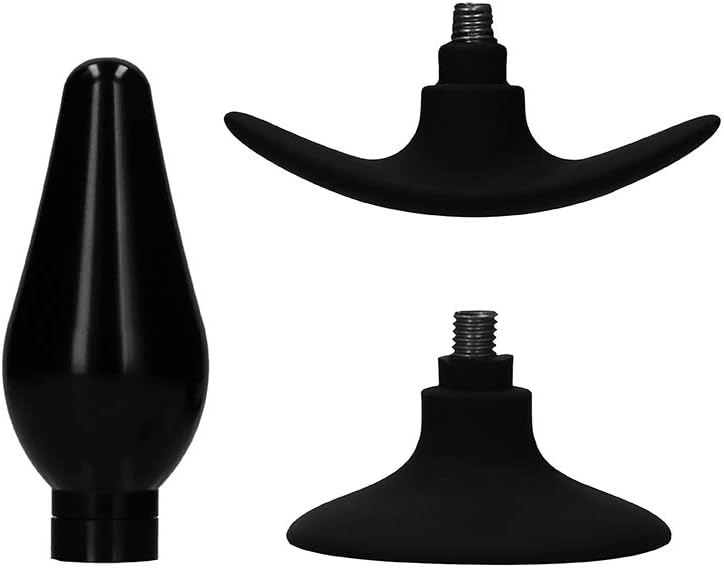 Ouch! by Shots - Replaceable Pointed Buttplug Set - Medium, Black