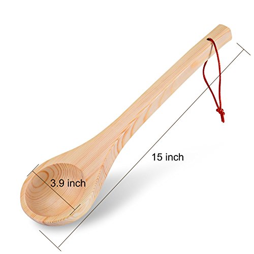 Bestnewie Sauna Ladle, Hand Crafted Wooden Sauna Ladle