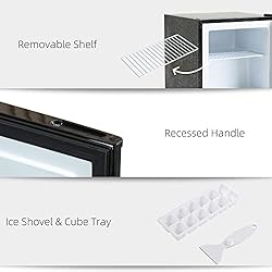 HOMCOM Mini Freezer Countertop, 1.1 Cu.Ft Compact