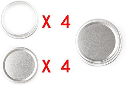LKXC Silver Regular Mouth Mason Jar Lids ,Storage Solid Caps (Set of 4)