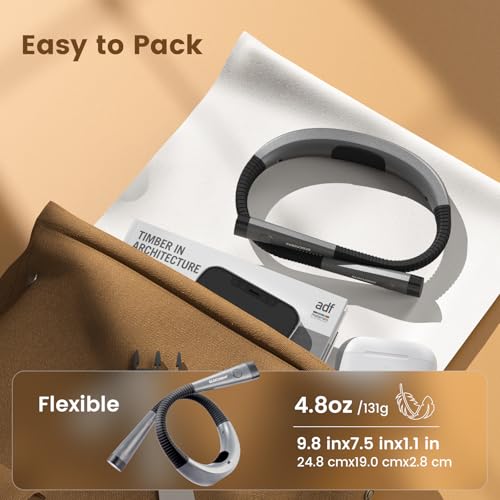 Glocusent Reading Light, Orignal LED Neck Light with 3 Colors & 6 Brightness Levels, Bendable Arms, Rechargeable Reading Lights for Books in Bed, Long Lasting, Perfect Book Light for Reading, Knitting