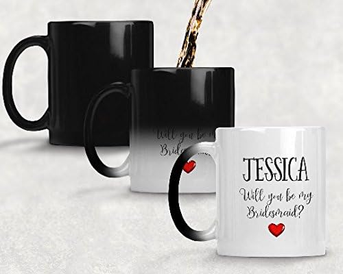 Colour changing Bridesmaid proposal mug, bridesmaid proposal, magic mug, reveal mug, secret reveal, proposal, personalised mug, colour mug