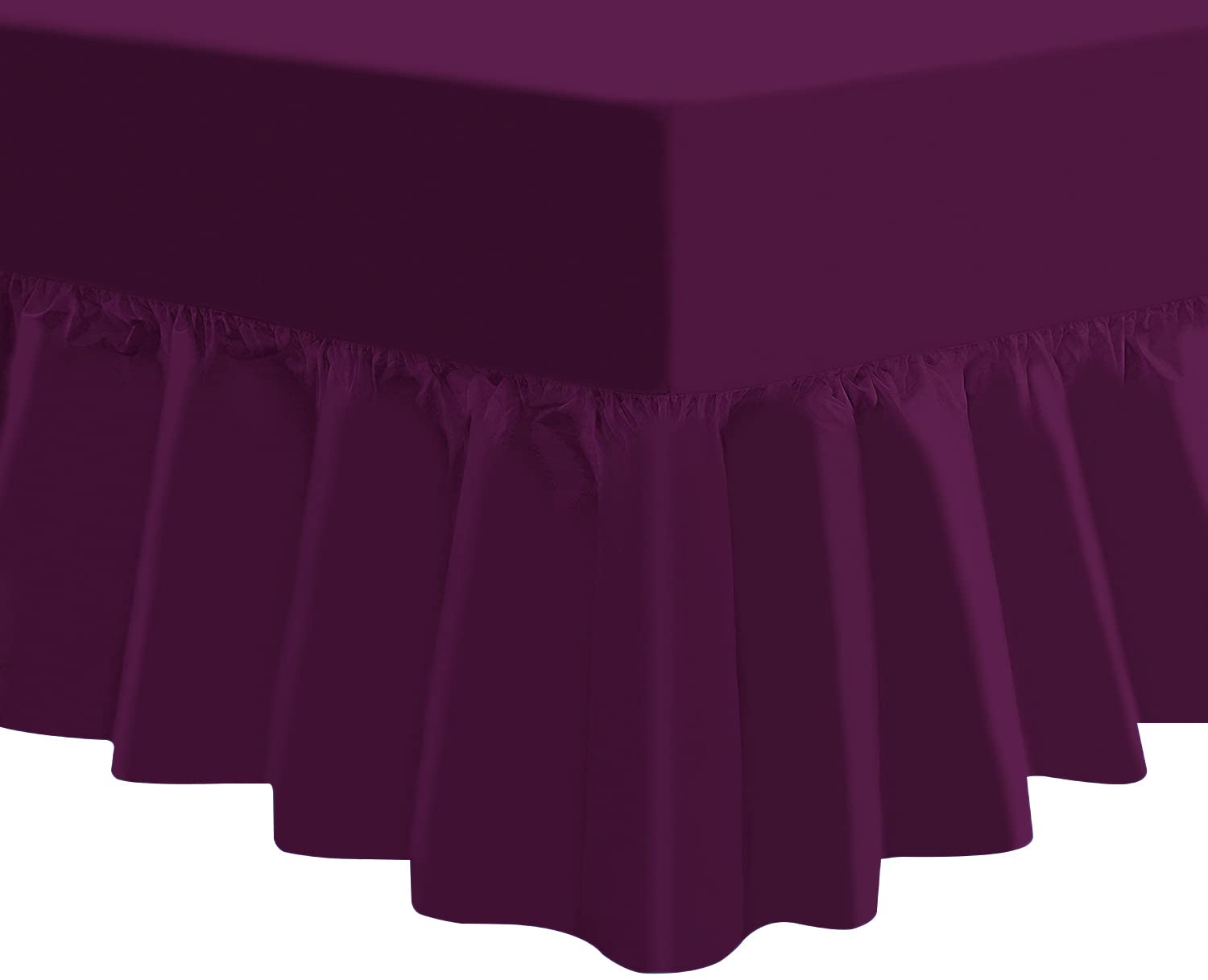 Arizone T180 Percale Standard Fitted Sheet in 14 Colours (Plum/Purple, Double)