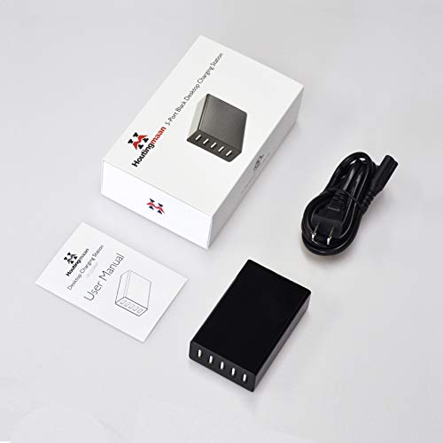 USB Wall Charger, 8A 5 Port USB Charger, Desktop USB Charging Station Compatible with Smart Phone, Tablet, Laptop and Smart Watch - Thumbnail 6