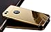 iPhone 5 5S Case,DAMONDY Luxury Metal Air Aluminum Bumper Detachable + Mirror Hard Back Case 2 in 1 cover Ultra-Thin Frame Case For Apple iPhone 5 5S(Gold)