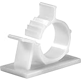 JacobsParts V1 Adhesive Cable Management Clips, 0.85 Inch Adjustable Clamp, White (10 Pack)