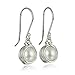 925 Sterling Silver Hand Wrapped Cultured Pearl Earrings Wedding Bridal Jewelry Bridesmaids Gifts, 8 Mm