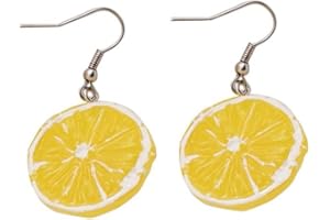 YOCOYEE Sweet Little Lemon Pendant Necklace Lemon Slice Earrings Cute Fruit Jewelry for Women