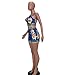 Recious Womens Sexy 2 Pieces Floral Printed Bandage Crop Tops Bodycon Shorts Party Clubwear Outfit Tracksuit Set