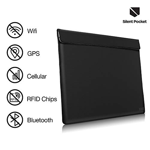 Silent Pocket Waterproof Nylon Faraday Bag, Signal Blocking Device Sleeve for 13 inch and 15 inch Laptops and Tablets - Instant Protection (13 inch, Black)