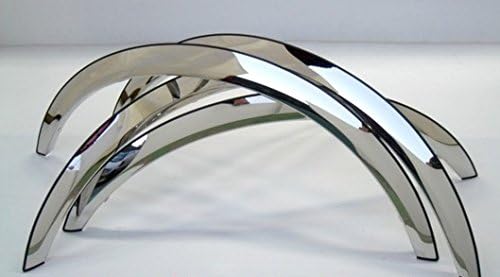 521241 - Fender Trim Compatible with Mercedes Benz W124 (Half Arch) Mirror Polished Stainless Steel Wide Width Set Of 4