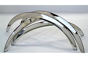 QMI 482003 -Fender Trim Compatible With Lincoln Town Car (1/2 Arch) Mirror Polished Stainless Steel 2" Wide Width Set Of 4