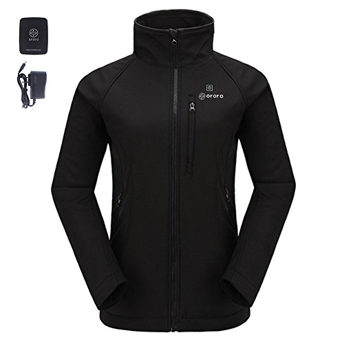 ORORO Women's Slim-Fit Wireless Heated Jacket Kit with Battery& Charger (Medium, Black)