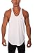 Mens Poly Stringer Tank Top by Pitbull in White, Medium