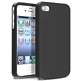 Insten Soft Black Silicone Rubber Case Compatible with iPhone 4 4S 4G 4GS G