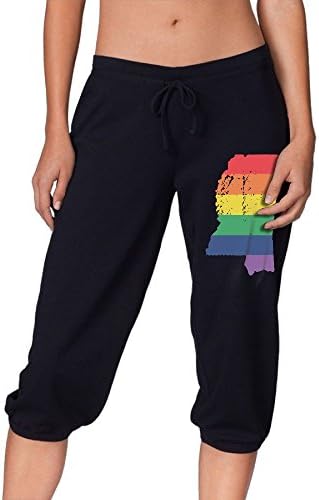 WEP8LF Mississippi Pride Women's Workout Knee Pants For Running Leisure Sports Pants