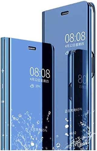 A rtistque Clear View Electroplate Mirror Protective Leather Flip Cover for Samsung Galaxy Note 8 - Blue