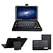 eTopxizu Keyboard Case for 7-8 Inch Universal Tablet,2-in-1 Wireless Detachable Removable Bluetooth Keyboard Leather Travel Windows Android iOS Carrying Cases Cover Holder Folio+Stand(Black)