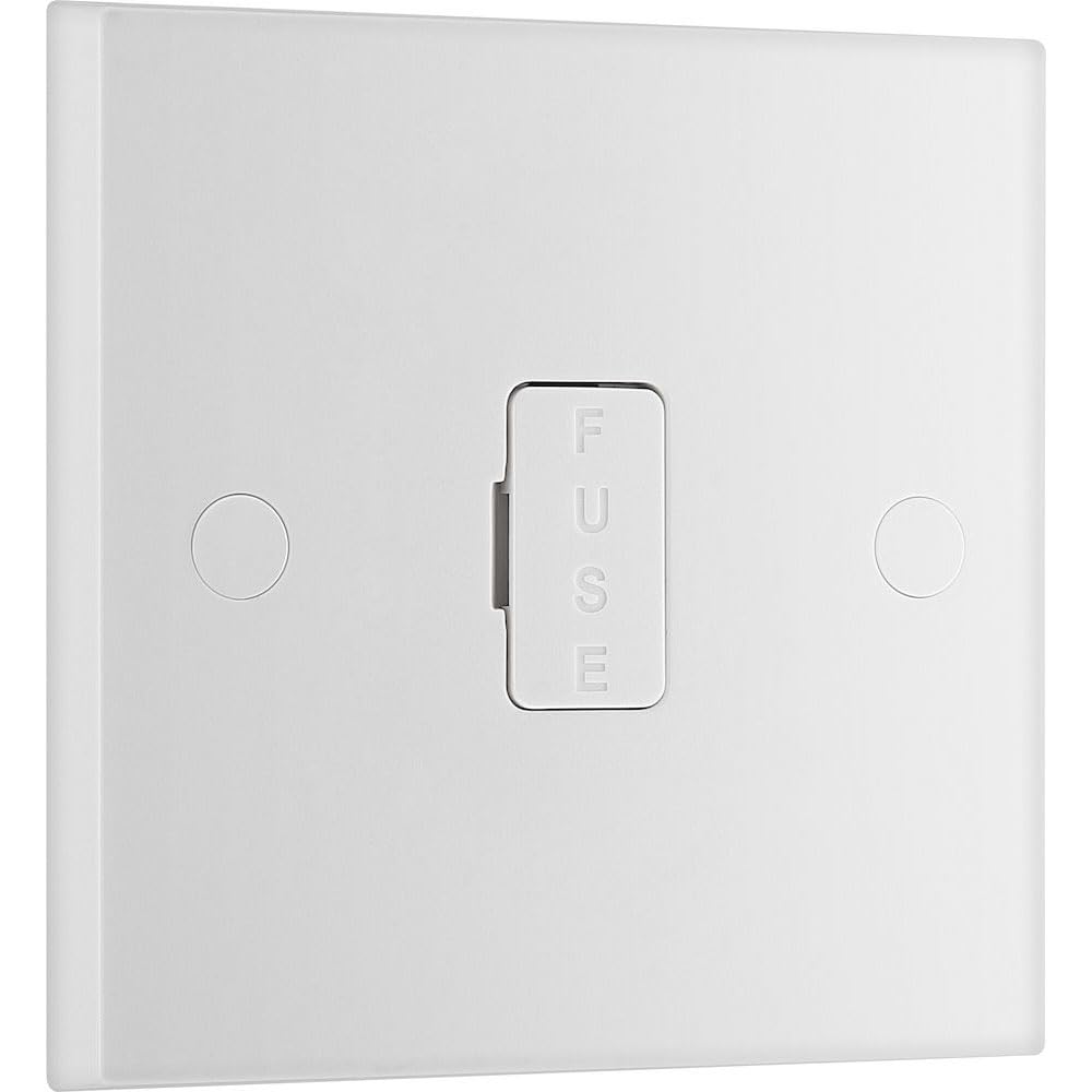 BG Electrical Unswitched Fused Spur Connection Unit, Double Pole, Square Edge, Nexus 900 Series, White Moulded, 13A, 952