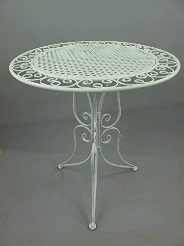 linoows Tête-à-tête Gartengarnitur, Eisen Möbel Sitzgruppe, 3 er Gartenmöbel Set, Weiß – Bild 3