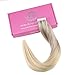 Full Shine Tape in Hair Extensions 16 Inch Real Hair Tape Extensions Balayage Nordic Color 18 Fading to 22 and 60 Platinum Blonde 20 Pieces 50 Grams Glue on Hair Extensions