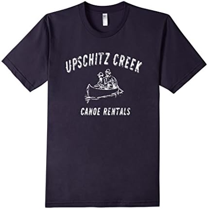 Men's Upschitz Creek Canoe Rentals Funny Camping T-Shirt  Large Navy