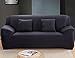 ANJUREN Polyester Spandex Fabric 1-Piece Stretch Slipcover For Chair Loveseat Sofa Without Pillow (Love seat, Black)