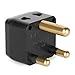 South Africa Adapter by Yubi Power 2 in 1 Universal Travel Adapter with 2 Universal Outlets - 3 Pack - Black White Blue - Type M for South Africa, Lesotho, Mozambique, Namibia, Nepal and more!