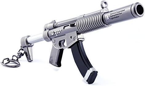 CHOUGE Tactical SMG Toy 6.8" Metal Game Model Figure KeyChain Suppressed SMG