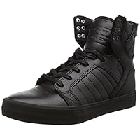 Supra Skytop Skate Shoe, Black-Black-red, 10.5 Regular US