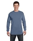 Comfort Colors Ringspun Garment-Dyed Long-Sleeve T-Shirt, Large, BLUE JEAN