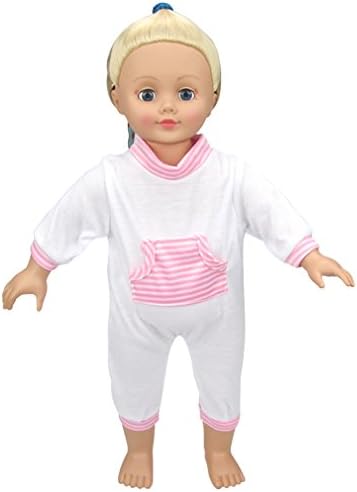 Highmall High Simulation Baby Doll's Clothes Striped Pocket Rompers Suits Red for 14 - 16 inches Dolls