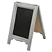 MyGift 15-inch Mini Tabletop Gray Wood A-Frame Double-Sided Chalkboard Sign Easel