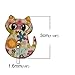 Souarts 100pcs Mixed Random Christmas Wooden Buttons, 2 Holes Buttons for Sewing Crafts DIY Projects (Cat Shape)