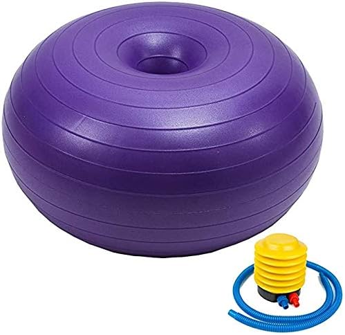 DumanAsen Donut Exercise Ball, Workout, Core Training, Swiss Stability Ball for Yoga, Pilates and Balance Training in Gym, Office or Classroom (with Inflatable Pump)