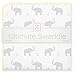 SwaddleDesigns Ultimate Winter Swaddle, X-Large Receiving Blanket, Made in USA, Premium Cotton Flannel, Elephant and Pastel Yellow Chickies (Mom's Choice Award Winner)