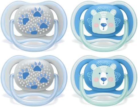 PHILIPS AVENT Ultra Air Pacifier, 18 Months, Bear/paw, Pack