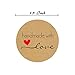 Handmade with Love Stickers | 100 Pack | 1.5