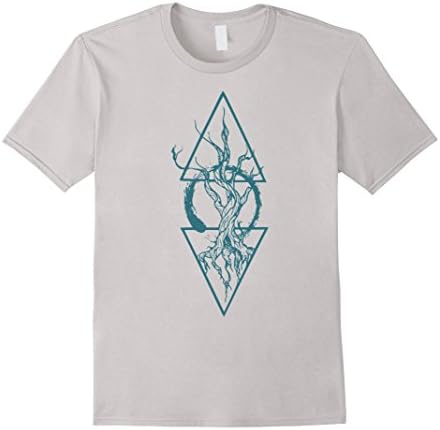 Mens Abstract / Nature / Geometrical Tree T-Shirt Medium Silver