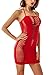 ADOREJOY Womens Lingerie Bodysuit Chemise Teddy Naughty Babydoll Nighty(Red,2XL)