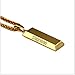 Goldenchen Hip Hop Alloy Square Block Engraved Supreme Pendant Necklace 30 Inch Chain (Gold)