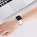 WFEAGL for Fitbit Versa Band, Top Grain Leather Band Replacement Strap for Fitbit Versa/Versa 2 /Versa Lite/Versa SE Fitness Smart Watch (White Band+Rose Gold Buckle)