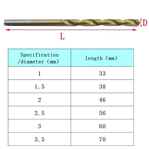 image for ZYEE_Drill Bits Set 60 Pcs Portable High-Speed Steel Titanium Coated H