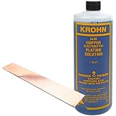Krohn Acid Copper Electroplating Kit &ndash; 1 Quart Copper Plating Solution with Pure Copper Anode 1" x 6" for Jewelry &amp; Metalworking