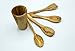 Olive Wood 5-Piece Wooden Cooking Utensil Set - Includes holder with spatula, cooking/mixing spoon, salad spoon and fork - Handcrafted in Tunisia - Unique patterns and color variations