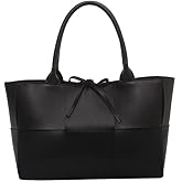 HOKMAH Large PU Leather Tote Bag for Women, Fashion Shoulder Bag Multiple Pockets Bags for Work Daily Travel Tote Handbag