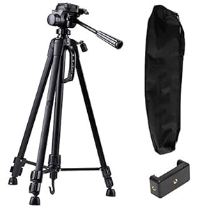 Syvo WT- 3520 cm 139.7 cm (55-Inch) Aluminium Tripod, Universal Lightweight Tripod with Carry Bag for All Smart Phones…