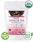 Dualspices Hibiscus TEA - 100% CERTIFIED Organic Hibiscus Flowers Tea 1 Pound, (Whole Petals) Helps Lower Blood Pressure, Makes Iced Tea Caffeine Free
